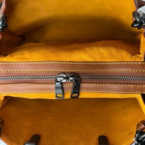 Coach LARGEST Rogue 36 Glovetanned Leather Top Handle Saddle Brown 54556 Bag - Picture 8 of 16